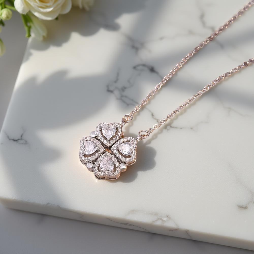 Triple Heart Dance Necklace | عقد رقص القلوب الثلاثة