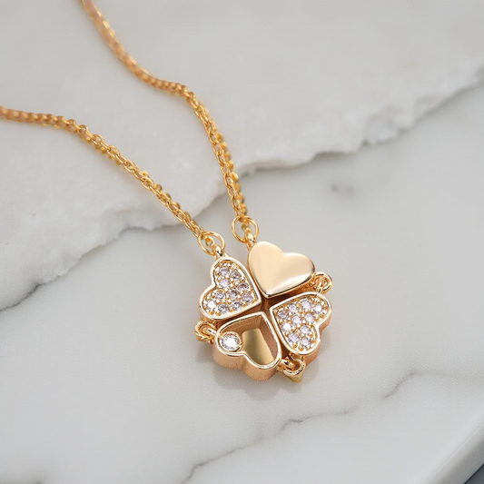 Open Heart Crystal Necklace | عقد القلب المفتوح بالكريستال