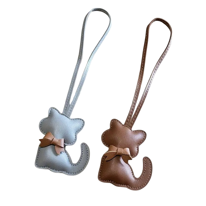 Gray Cat with Bow Charm | تعليقة قطة رمادية مع فيونكة