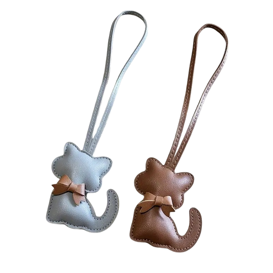 Gray Cat with Bow Charm | تعليقة قطة رمادية مع فيونكة