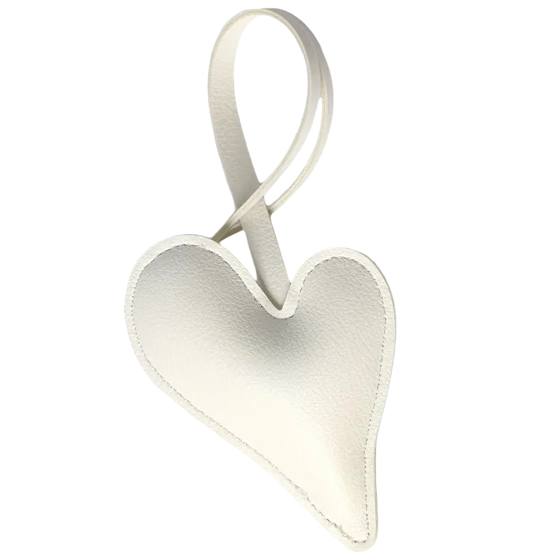 White Heart Charm | تعليقة قلب بيضاء