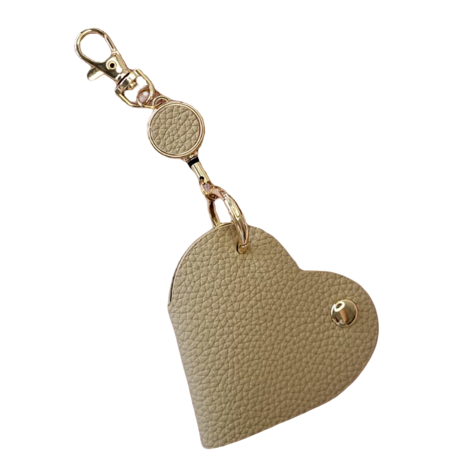 Pocket Heart Charm (Beige) | تعليقة قلب جيب - بيج