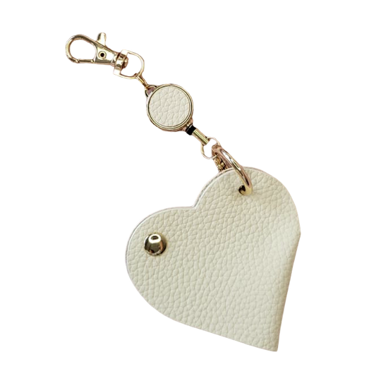 Pocket Heart Charm (White) | تعليقة قلب جيب - أبيض